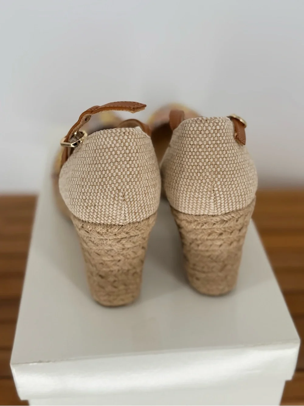 NEW White Mountain Mamba Tweed Espadrille Wedge SIZE 7 1/2